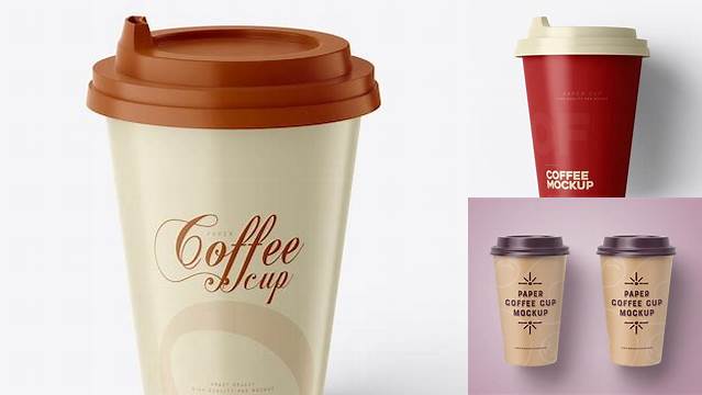 8827+ Kraft Small Coffee Cup PSD Mockup Front View Photoshop Freebie