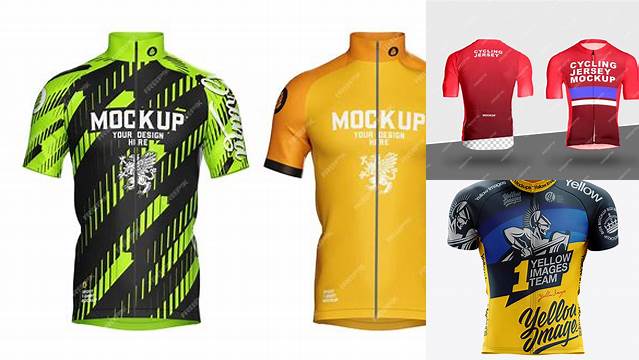 8828+ Men’s Classic Cycling Jersey PSD Mockup Front View Creative and Modern PSD Freebie