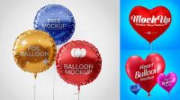 8833+ Heart Foil Balloon PSD Mockup Free Downloadable PSD