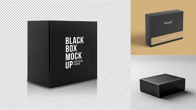 8836+ Black Box Mockup Free Include TIFF