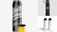 8838+ 1L Glossy Thermos PSD Mockup Stylish Free PSD