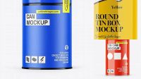 8838+ Glossy Tin Can Box PSD Mockup Custom Graphic Resource Free Download