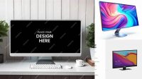 8839+ Matte Monitor PSD Mockup Creative Design Mockup