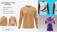 8840+ Long Sleeve Jersey PSD Mockup Half Side View High-Resolution PSD Download