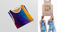 8841+ Men's Racer-Back Tank Top PSD Mockup Front View Premium Quality PSD Freebie