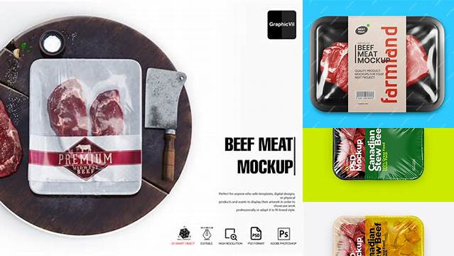 8843+ Sliced Beef Tray PSD Mockup Smart Layer PSD