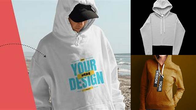 8844+ Crop Top Hoodie Mockup Free PSD