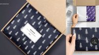 8848+ Mailer Box Tissue Paper Mockup Set Advanced Photoshop Template