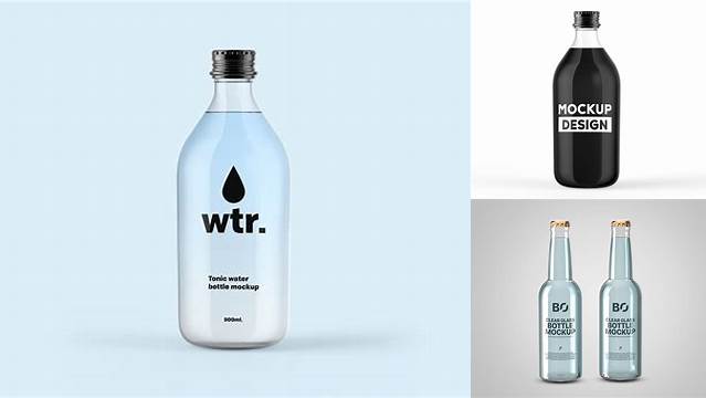 885+ Clear Glass Bottle With Tonic Water PSD Mockup Customizable PSD Templates