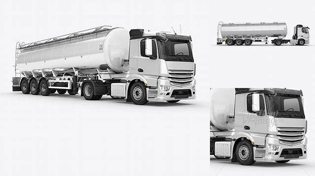 885+ Tank Truck HQ PSD Mockup Half Side View Unique High-Resolution PSD