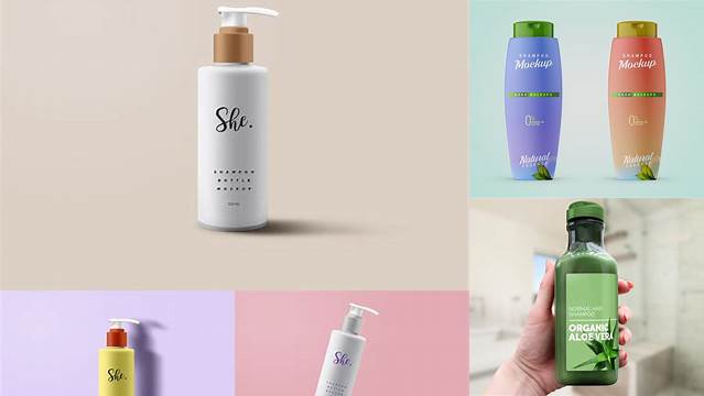 8854+ Shampoo Mockup Free High-Quality PSD