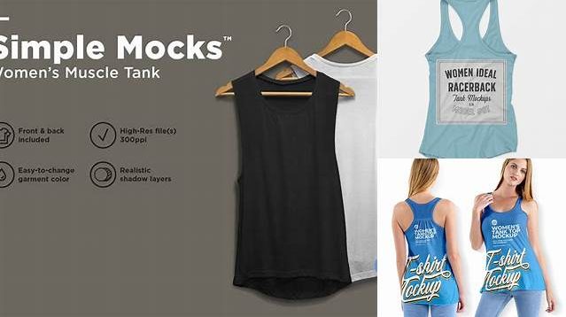 8855+ Women's Racerback Tank Top PSD Mockup Back View Unique and Creative Free PSD File