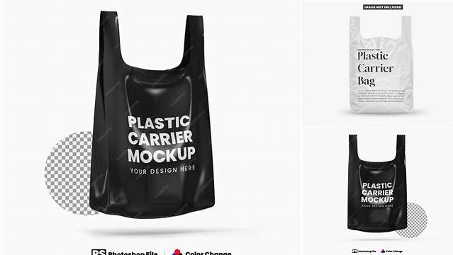 8857+ Glossy Plastic Carrier Bag PSD Mockup Elegant PSD Mockup