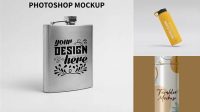 8863+ Steel Flask PSD Mockup Back View Creative Digital PSD Download