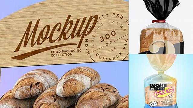 8867+ Glossy Bread Package With Clip PSD Mockup Half Side View Smart Object Free Photoshop File