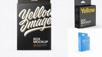 8869+ Glossy Box with Hang Tab PSD Mockup Front View Modern and Unique Freebie PSD