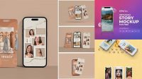 887+ Instagram Stories Mockup Editable Design File