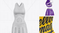 8872+ Cheerleader Top PSD Mockup Back View Easy-to-Edit Photoshop Freebie