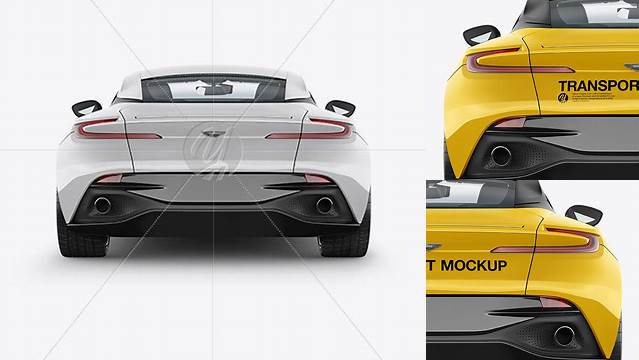 8874+ Aston Martin DB11 PSD Mockup Back View Elegant High-Resolution Design File