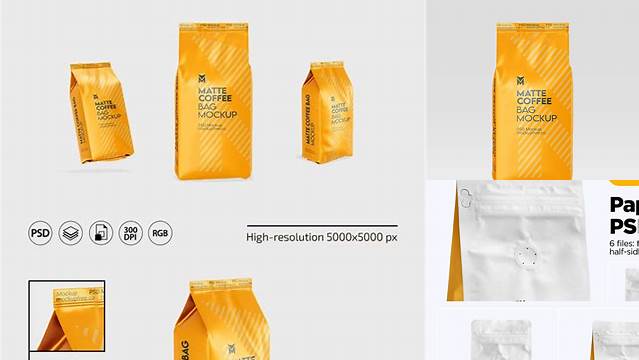 8875+ Matte Coffee Bag PSD Mockup Exclusive Free PSD Mockups