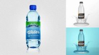 8876+ Glossy Water Bottle PSD Mockup Front View Free Downloadable Graphic Resource