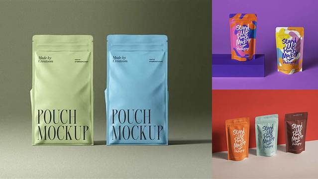 888+ Stand Up Pouch PSD Mockup Front View Download Free PSD