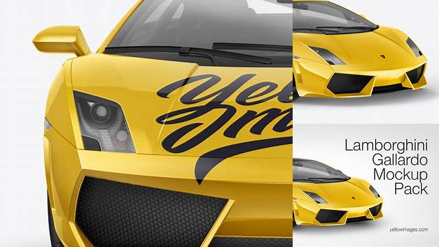 8880+ Lamborghini Gallardo PSD Mockup Front View Elegant and Stylish Mockup