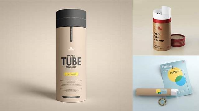 8881+ Long Paper Tube PSD Mockup – Front View High-Resolution Graphic