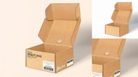 8884+ Opened Kraft Box PSD Mockup Front View High-Angle Shot Free Graphic Design Resource