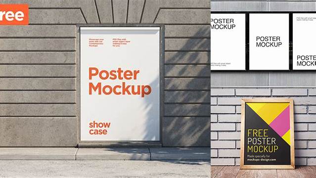 8885+ 3 Poster Mockup PSD Free Download