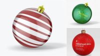 8886+ Glossy Christmas Ball PSD Mockup Front View High-Quality PSD Files