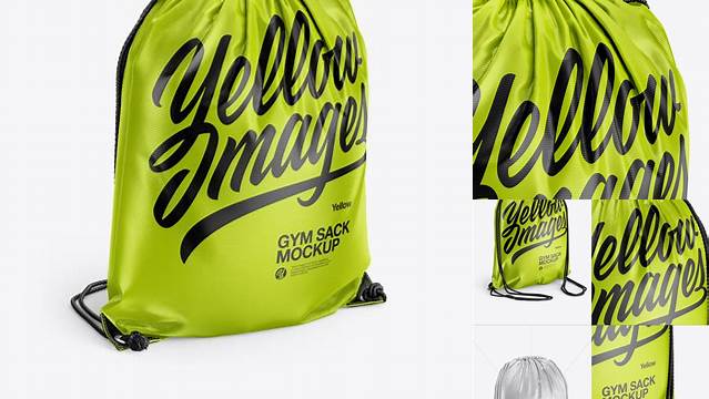 8887+ Glossy Gym Sack PSD Mockup Half Side View Premium Free Graphic Resource