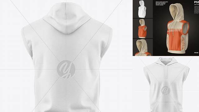 8888+ Sleeveless Hoodie Mockup Mockup PSD