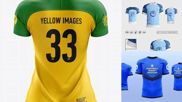 8894+ Women’s Soccer Jersey PSD Mockup Back View Layered PSD File Free Download