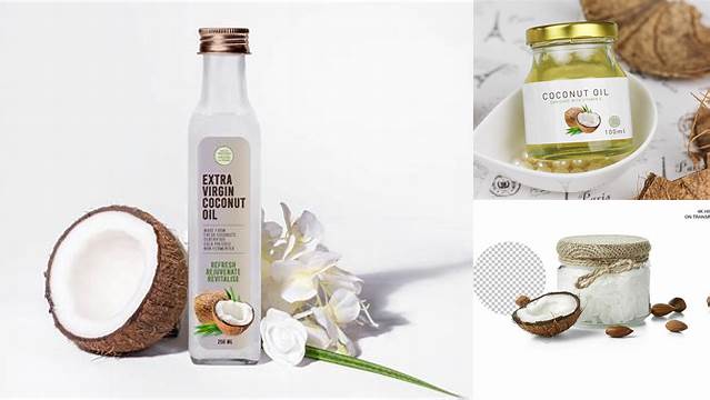 8896+ Glass Jar with Solid Coconut Oil PSD Mockup Smart Layer Mockup Free