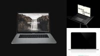 8897+ Apple MacBook Silver PSD Mockup Front View Creative Design Mockup