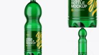 8898+ 1.5L Green Plastic Drink Bottle PSD Mockup High-Resolution Graphic