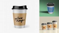 8898+ Opened Coffee Cup With Sleeve PSD Mockup Premium Freebie for Designers