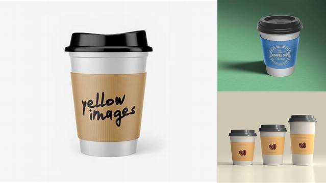 8898+ Opened Coffee Cup With Sleeve PSD Mockup Premium Freebie for Designers