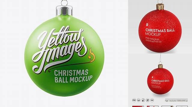 8899+ Matte Christmas Ball PSD Mockup Front View Free Photoshop Mockup Design