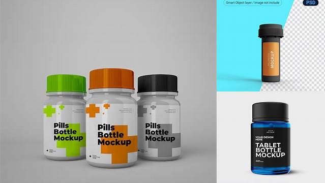 890+ Matte Plastic Tablets Bottle PSD Mockup Fully Editable PSD Template