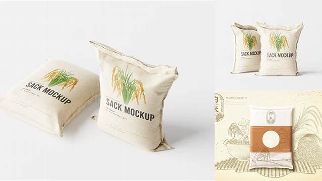 8901+ Rice Bag Mock Up Creative Design Resource