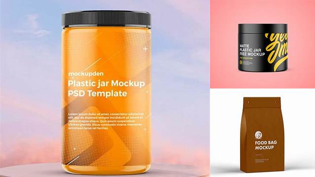 8906+ Matte Food Jar PSD Mockup Creative Layered Mockup Freebie