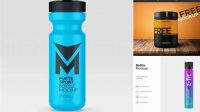 8915+ Matte Plastic Sport Nutrition Bottle PSD Mockup Elegant Photoshop Mockup