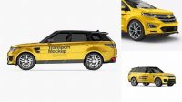 8918+ SUV ?rossover PSD Mockup Half Side View Eye-level Shot Custom Graphic Mockup File