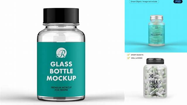 8920+ Frosted Blue Pills Bottle PSD Mockup Unique and Creative Free PSD File