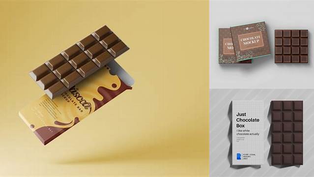 8922+ Dark Chocolate Bar PSD Mockup Custom Design Freebie PSD