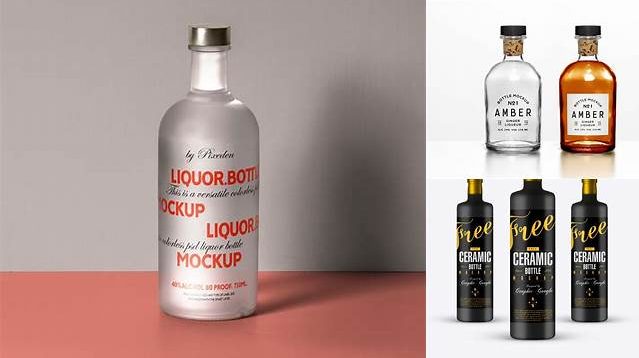 8927+ 750ml Glass Liquor Bottle PSD Mockup Free Graphic Design Resource