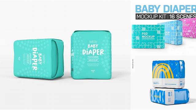 8935+ Baby Diaper Mockup PSD Free Download