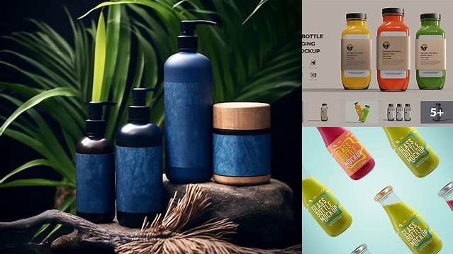 8937+ Dark Blue Glass Bottle PSD Mockup Creative Layered Mockup Freebie